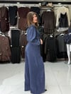 Lacivert Kemerli Tensel Pantolon