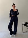 Lacivert Üç İplik Şeritli Sweat Ceket SWEATSHİRT - Taksim Butik