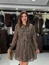 Leopar Şifon Elbise 