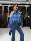 Likralı Denim İspanyol Pantolon