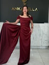 Madonna Yaka Bordo Abiye