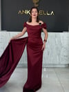 Madonna Yaka Bordo Abiye