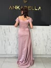 Madonna Yaka Toz Pembe Abiye