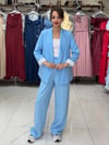 Mavi Kol Katlamalı Duble Blazer