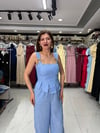 Mavi Korse Bluz Pantolon Takım