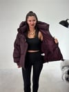 Mürdüm Cırt Detay Astronot Kapşonlu Şişme Mont KABAN & MONT & CEKET - Taksim Butik