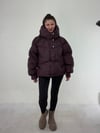 Mürdüm Cırt Detay Astronot Kapşonlu Şişme Mont KABAN & MONT & CEKET - Taksim Butik