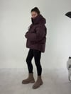 Mürdüm Cırt Detay Astronot Kapşonlu Şişme Mont KABAN & MONT & CEKET - Taksim Butik
