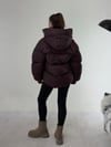 Mürdüm Cırt Detay Astronot Kapşonlu Şişme Mont KABAN & MONT & CEKET - Taksim Butik