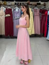 Pembe Brade Astarlı Elbise