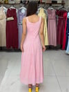Pembe Brade Astarlı Elbise