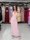 Pembe Dantel İp Askılı Elbise