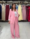 Pembe Duble Kumaş Palazzo Pantolon