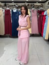 Pembe Keten Salaş Pantolon