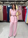 Pembe Keten Salaş Pantolon