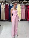 Pembe Korse Bluz Pantolon Takım