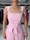 Pembe Korse Bluz Pantolon Takım