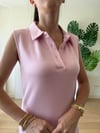 Polo Yaka Elbise Pembe