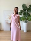 Polo Yaka Elbise Pembe