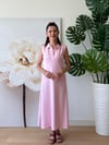 Polo Yaka Elbise Pembe