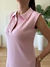 Polo Yaka Elbise Pembe