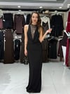 Sandy Kumaş Dantel Detay Siyah Elbise