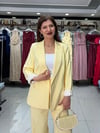 Sarı Kol Katlamalı Duble Blazer