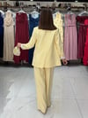 Sarı Kol Katlamalı Duble Blazer