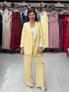 Sarı Kol Katlamalı Duble Blazer