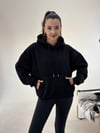 Siyah Angel Taşlı Sweat SWEATSHİRT - Taksim Butik