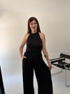 Siyah Balon Pantolonlu Halter Yaka Takım