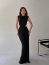 Siyah Bel Dekolteli Drapeli Elbise ELBİSE - Taksim Butik