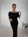 Siyah Bel Zincir Detaylı Elbise ELBİSE - Taksim Butik