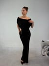 Siyah Bel Zincir Detaylı Elbise ELBİSE - Taksim Butik