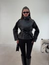 Siyah Düğmeli Deri Ceket KABAN & MONT & CEKET - Taksim Butik
