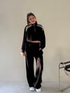 Siyah Kadife Şerit Detay Takım TAKIM - Taksim Butik