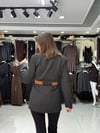Siyah Kemer Detaylı Blazer Ceket
