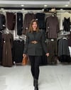 Siyah Kemer Detaylı Blazer Ceket
