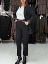 Siyah Kemerli Cep Detaylı Pantolon