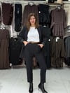 Siyah Kemerli Cep Detaylı Pantolon