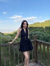 Siyah Keten elbise