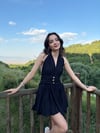 Siyah Keten elbise