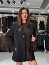 Siyah Küpeli Blazer Ceket