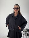 Siyah Marina Kısa Trenç TRENÇKOT - Taksim Butik
