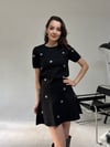 Siyah Parlak Taşlı Etek Üst Carmen Takım TAKIM - Taksim Butik