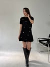 Siyah Parlak Taşlı Etek Üst Carmen Takım TAKIM - Taksim Butik
