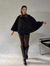 Siyah Pelerin Mont TRENÇKOT - Taksim Butik