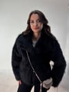 Siyah Peluş Kürk Kaban KABAN & MONT & CEKET - Taksim Butik