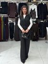 Siyah Sıfır Kol Yelek Takım