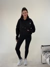Siyah Yıldız Baskılı Taşlı Sweat SWEATSHİRT - Taksim Butik